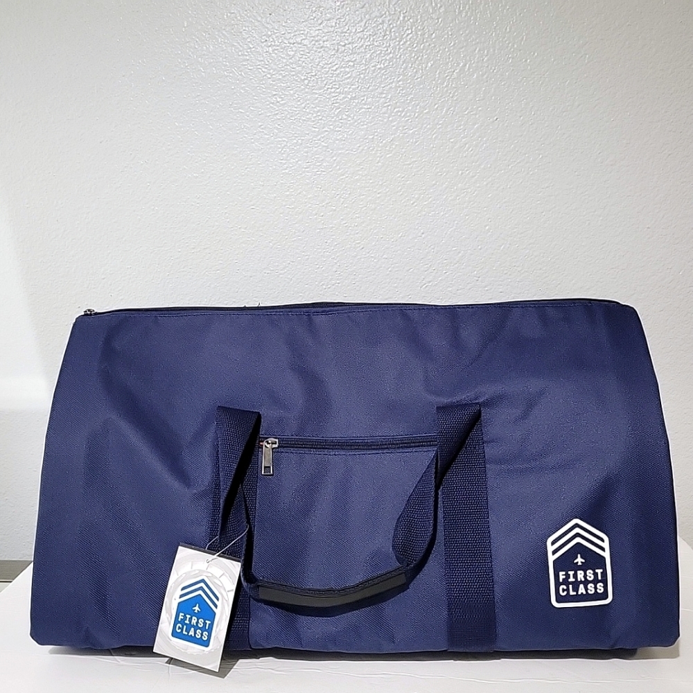 First Class 2-In-1 Light Weight Garment Duffle Bag Navy Blue Travel Luggage